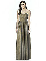 Front View Thumbnail - Mocha Gold Dessy Shimmer Bridesmaid Dress 2991LS