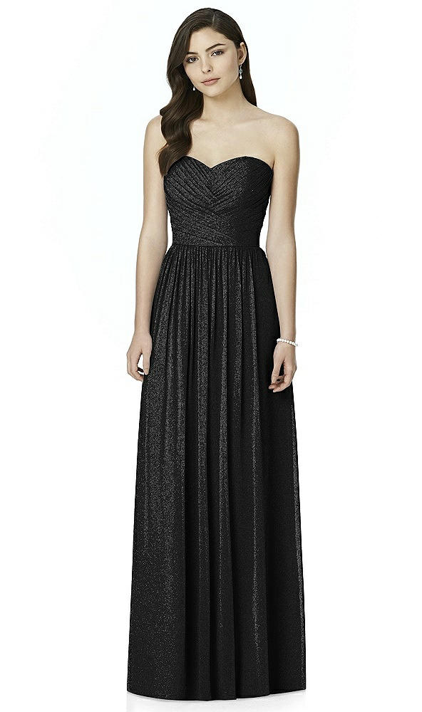 Front View - Black Silver Dessy Shimmer Bridesmaid Dress 2991LS