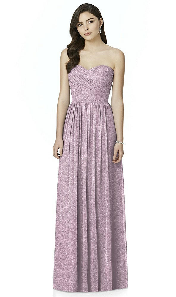 Front View - Suede Rose Silver Dessy Shimmer Bridesmaid Dress 2991LS