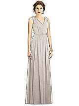 Front View Thumbnail - Taupe Silver Dessy Shimmer Bridesmaid Dress 3005LS