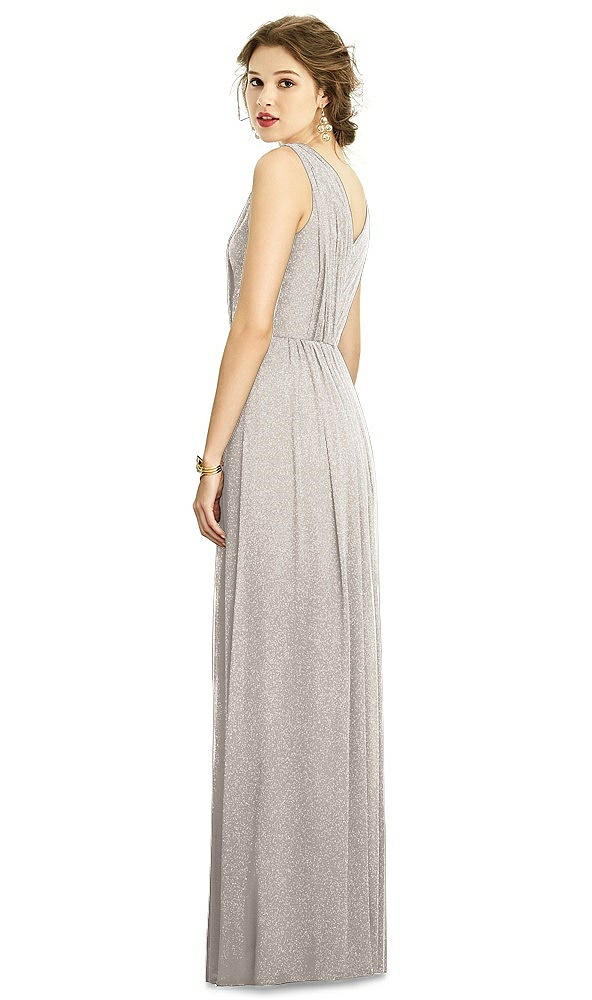 Back View - Taupe Silver Dessy Shimmer Bridesmaid Dress 3005LS