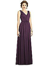 Front View Thumbnail - Aubergine Silver Dessy Shimmer Bridesmaid Dress 3005LS