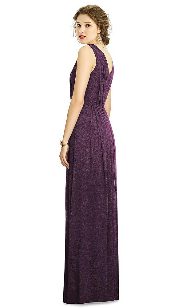 Back View - Aubergine Silver Dessy Shimmer Bridesmaid Dress 3005LS