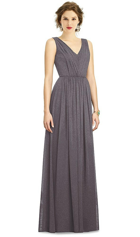 Front View - Stormy Silver Dessy Shimmer Bridesmaid Dress 3005LS