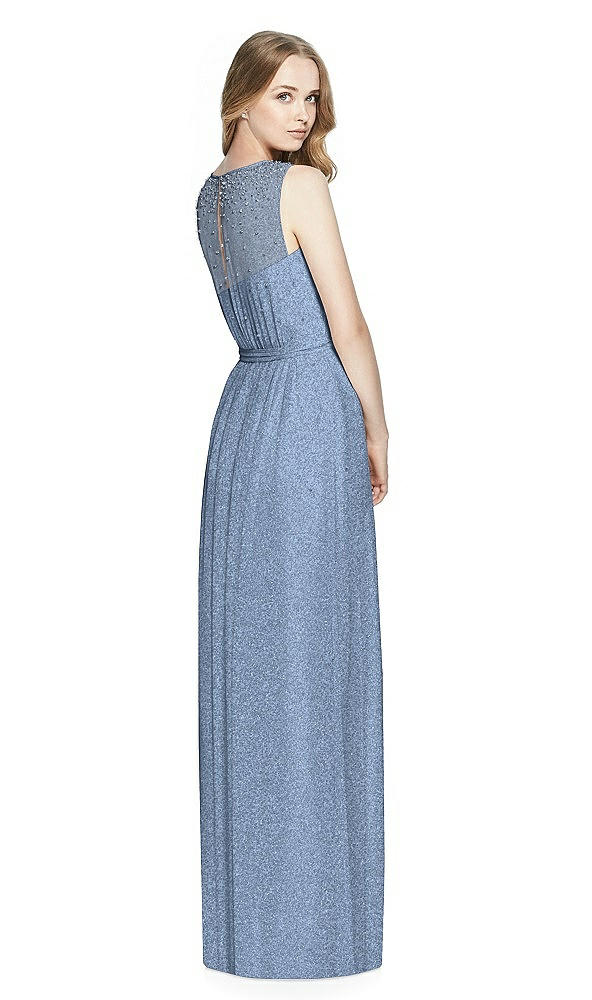 Back View - Cloudy Silver Dessy Shimmer Bridesmaid Dress 3025LS