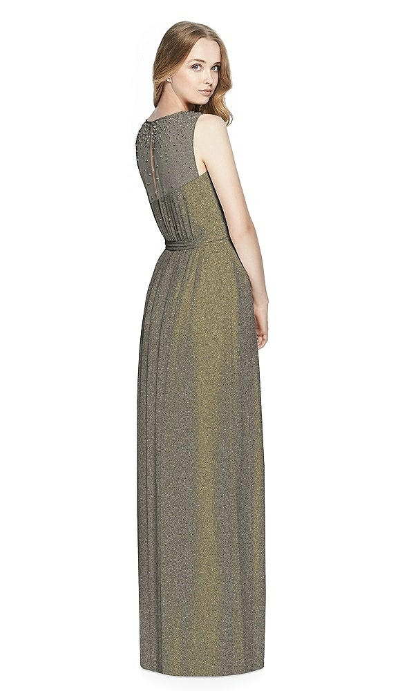 Back View - Mocha Gold Dessy Shimmer Bridesmaid Dress 3025LS