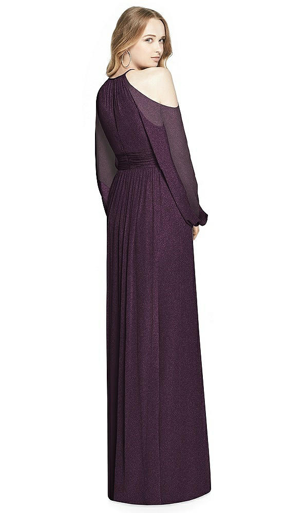 Back View - Aubergine Silver Dessy Shimmer Bridesmaid Dress 3018LS