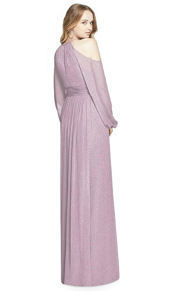Back View - Suede Rose Silver Dessy Shimmer Bridesmaid Dress 3018LS