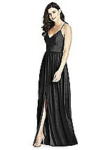 Front View Thumbnail - Black Silver Dessy Shimmer Bridesmaid Dress 3019LS
