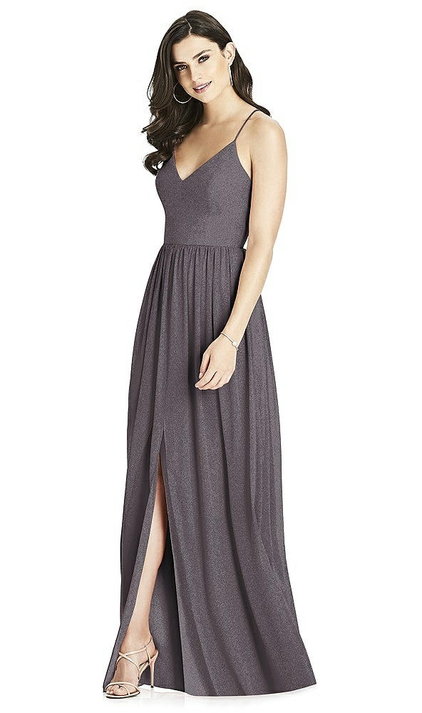 Front View - Stormy Silver Dessy Shimmer Bridesmaid Dress 3019LS