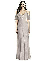 Front View Thumbnail - Taupe Silver Dessy Shimmer Bridesmaid Dress 3020LS