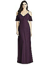 Front View Thumbnail - Aubergine Silver Dessy Shimmer Bridesmaid Dress 3020LS