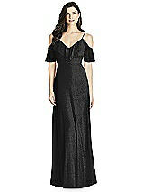Front View Thumbnail - Black Silver Dessy Shimmer Bridesmaid Dress 3020LS