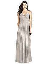 Rear View Thumbnail - Taupe Silver Dessy Shimmer Bridesmaid Dress 3021LS