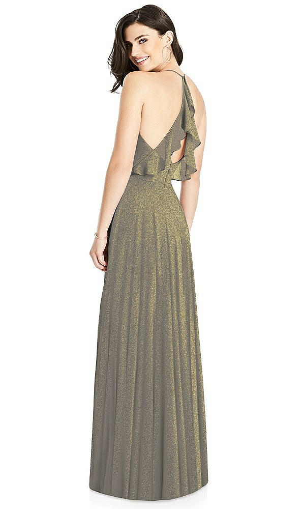 Front View - Mocha Gold Dessy Shimmer Bridesmaid Dress 3021LS