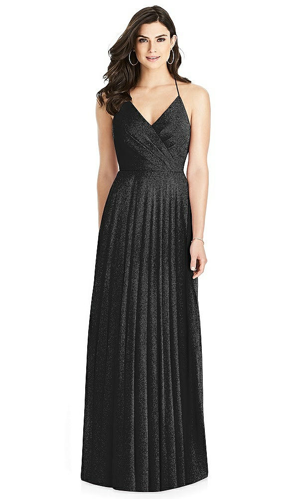 Back View - Black Silver Dessy Shimmer Bridesmaid Dress 3021LS