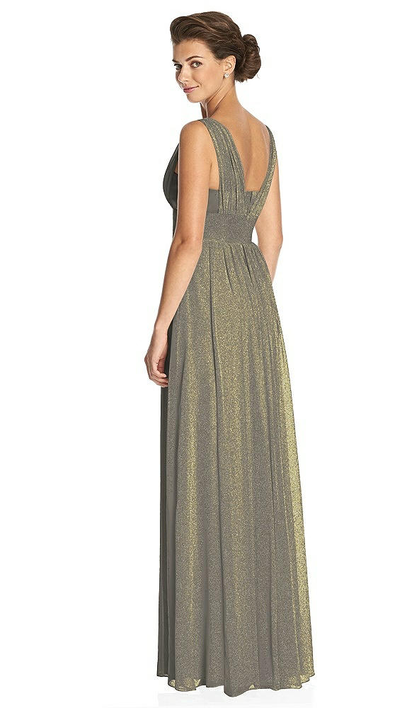 Back View - Mocha Gold Dessy Shimmer Bridesmaid Dress 3026LS