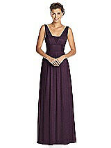 Front View Thumbnail - Aubergine Silver Dessy Shimmer Bridesmaid Dress 3026LS