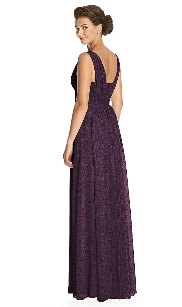 Back View - Aubergine Silver Dessy Shimmer Bridesmaid Dress 3026LS
