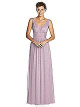 Front View Thumbnail - Suede Rose Silver Dessy Shimmer Bridesmaid Dress 3026LS