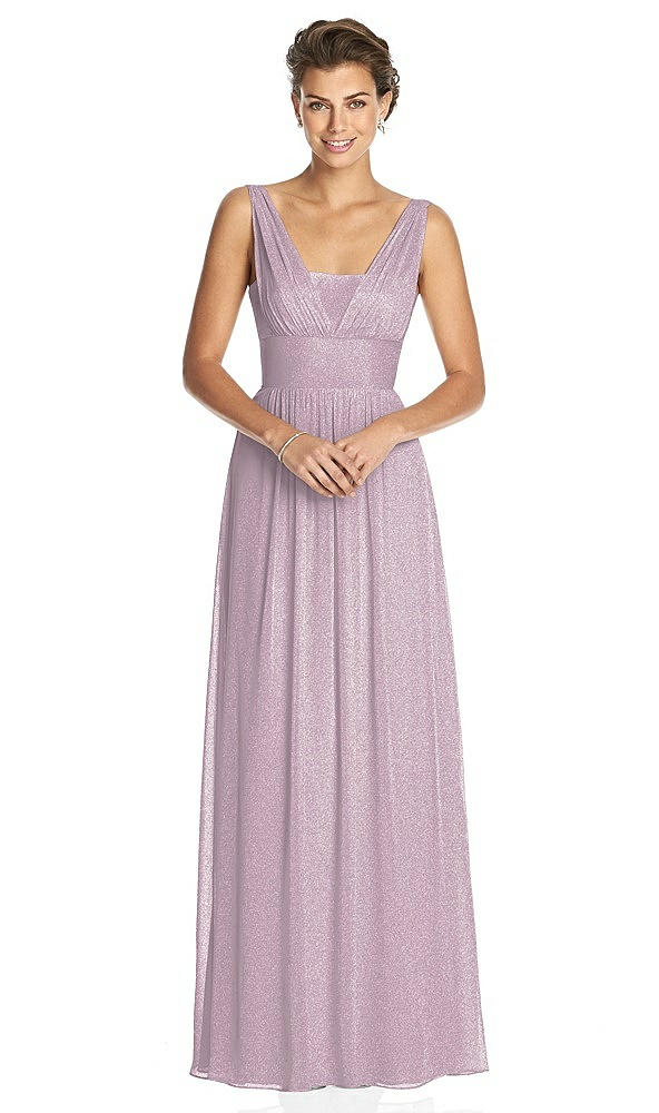Front View - Suede Rose Silver Dessy Shimmer Bridesmaid Dress 3026LS