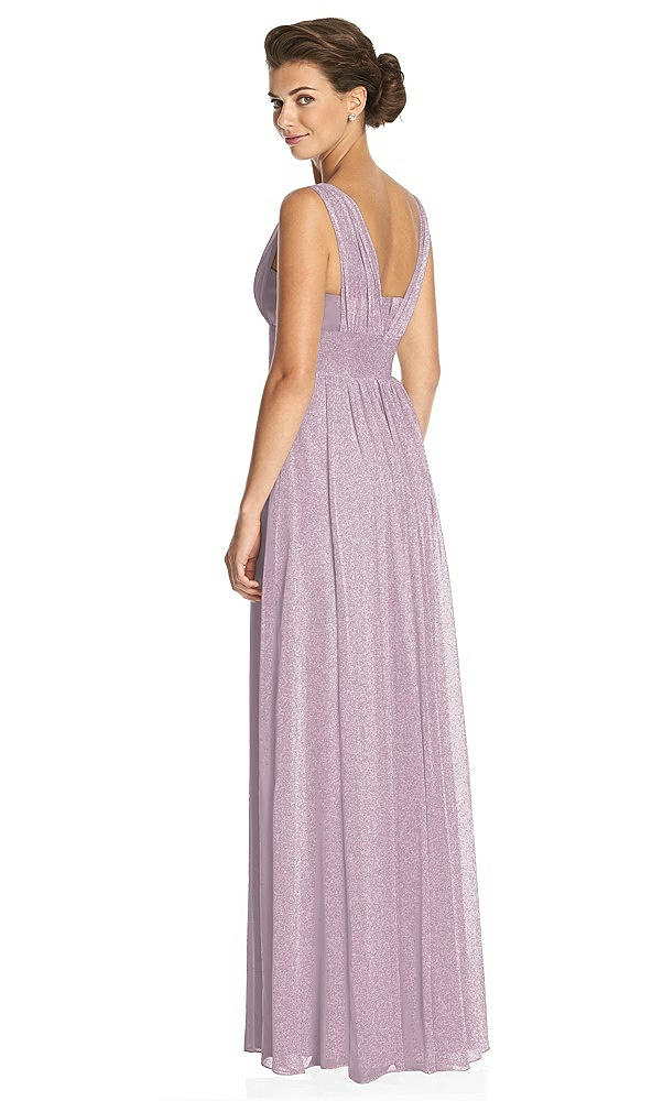 Back View - Suede Rose Silver Dessy Shimmer Bridesmaid Dress 3026LS