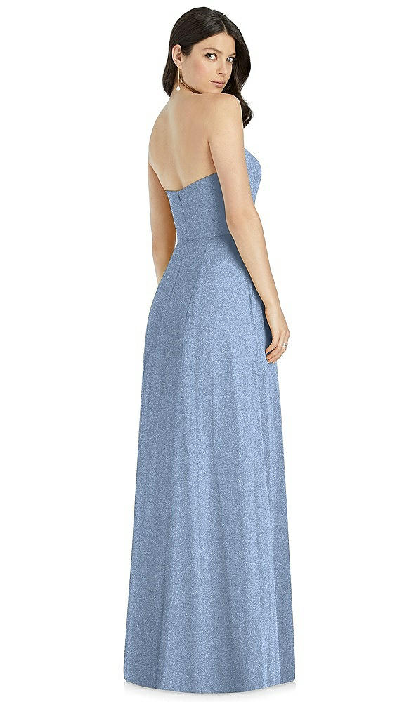 Back View - Cloudy Silver Dessy Shimmer Bridesmaid Dress 3041LS