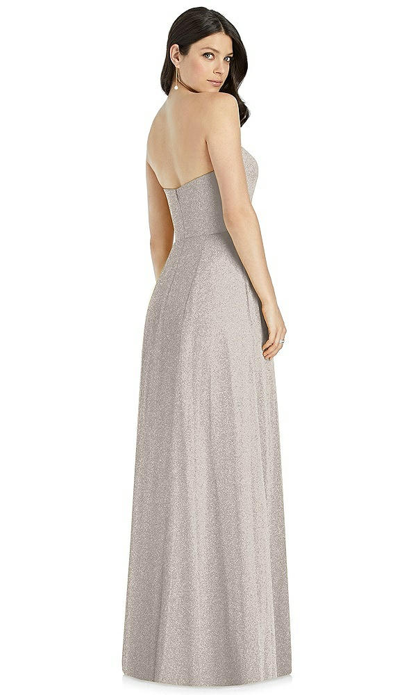 Back View - Taupe Silver Dessy Shimmer Bridesmaid Dress 3041LS