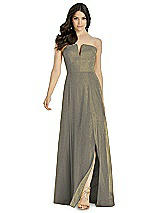 Front View Thumbnail - Mocha Gold Dessy Shimmer Bridesmaid Dress 3041LS