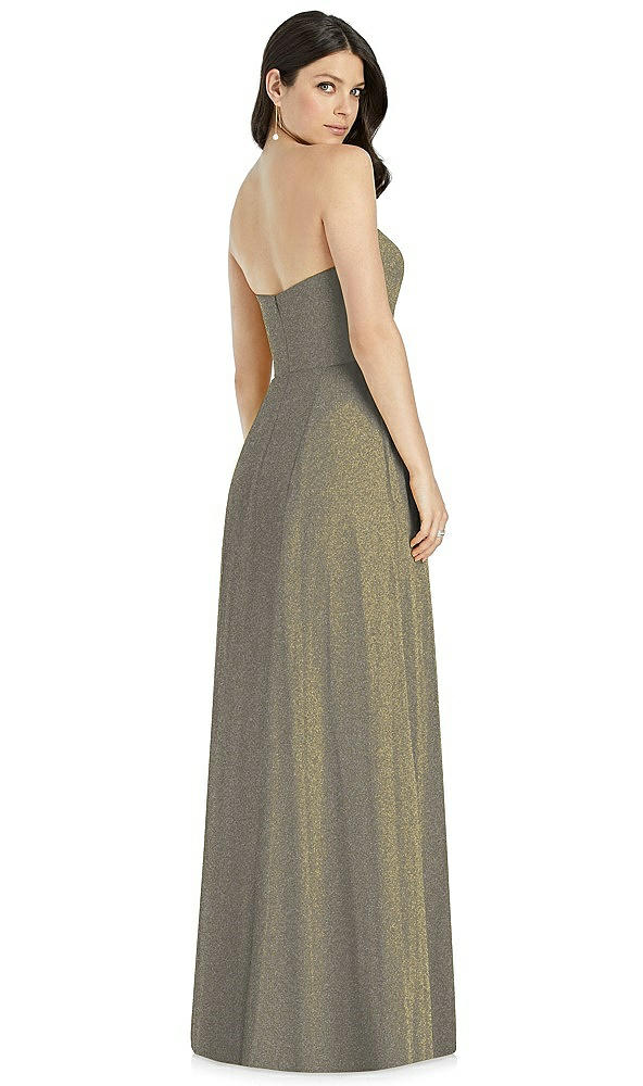 Back View - Mocha Gold Dessy Shimmer Bridesmaid Dress 3041LS