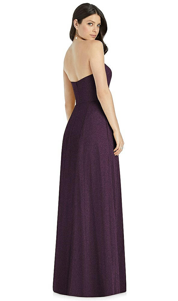 Back View - Aubergine Silver Dessy Shimmer Bridesmaid Dress 3041LS