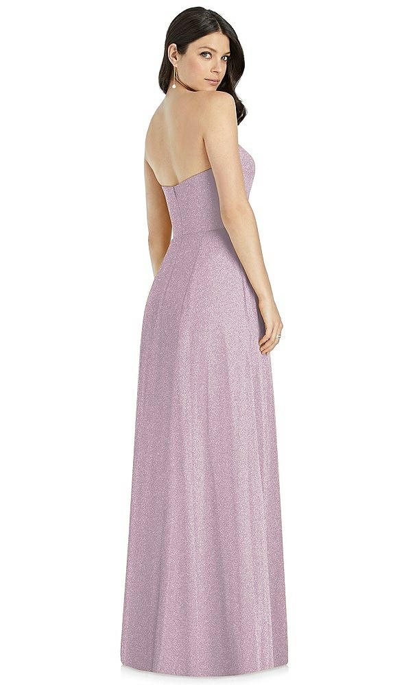 Back View - Suede Rose Silver Dessy Shimmer Bridesmaid Dress 3041LS