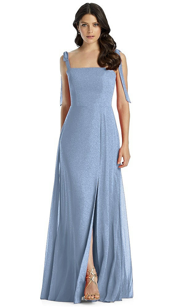 Front View - Cloudy Silver Dessy Shimmer Bridesmaid Dress 3042LS