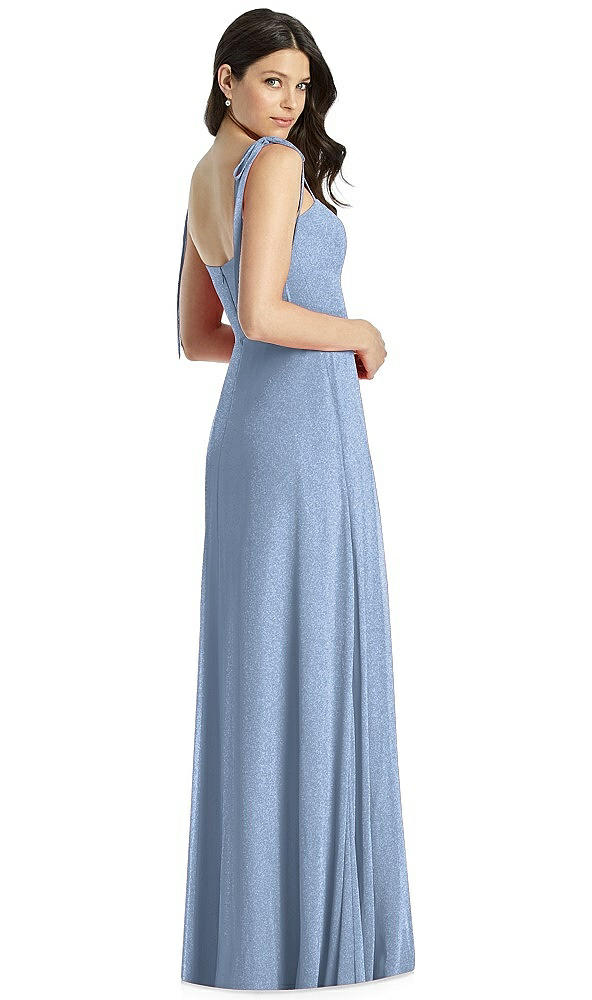 Back View - Cloudy Silver Dessy Shimmer Bridesmaid Dress 3042LS