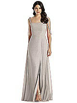 Front View Thumbnail - Taupe Silver Dessy Shimmer Bridesmaid Dress 3042LS