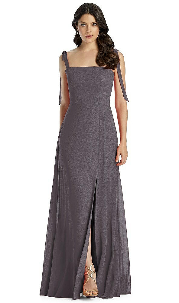 Front View - Stormy Silver Dessy Shimmer Bridesmaid Dress 3042LS