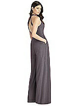 Rear View Thumbnail - Stormy Silver Dessy Shimmer Bridesmaid Jumpsuit Arielle LS