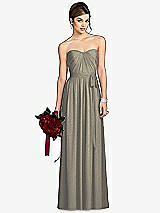 Front View Thumbnail - Mocha Gold After Six Shimmer Bridesmaid Dress 6678LS