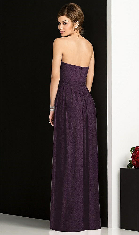 Back View - Aubergine Silver After Six Shimmer Bridesmaid Dress 6678LS