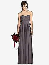 Front View Thumbnail - Stormy Silver After Six Shimmer Bridesmaid Dress 6678LS