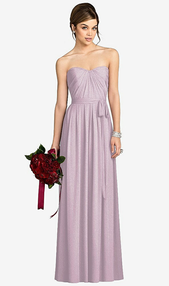 Front View - Suede Rose Silver After Six Shimmer Bridesmaid Dress 6678LS
