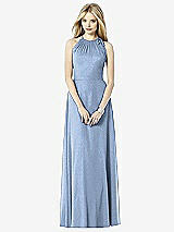 Front View Thumbnail - Cloudy Silver After Six Shimmer Bridesmaid Dress 6704LS
