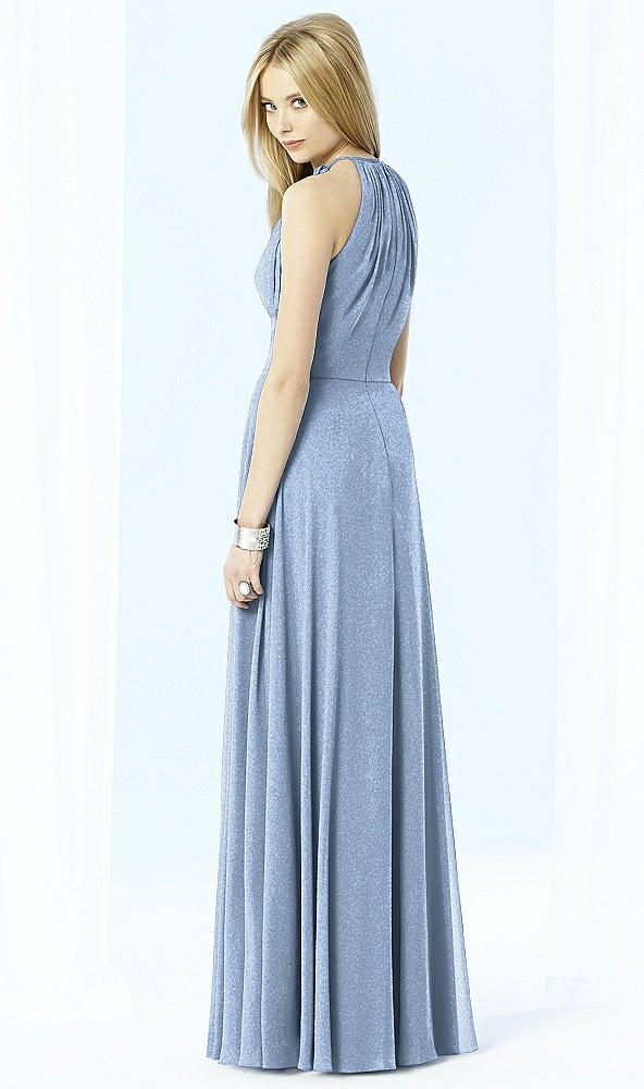 Back View - Cloudy Silver After Six Shimmer Bridesmaid Dress 6704LS