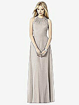 Front View Thumbnail - Taupe Silver After Six Shimmer Bridesmaid Dress 6704LS