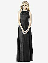 Front View Thumbnail - Black Silver After Six Shimmer Bridesmaid Dress 6704LS