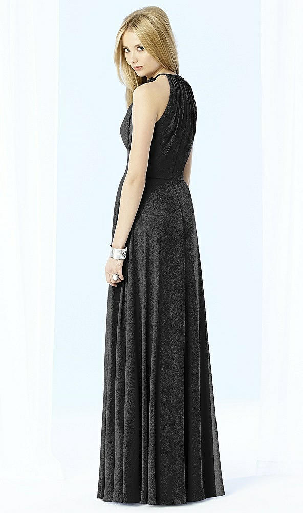 Back View - Black Silver After Six Shimmer Bridesmaid Dress 6704LS