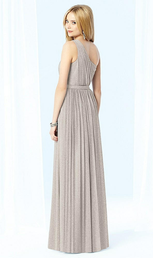 Back View - Taupe Silver After Six Shimmer Bridesmaid Dress 6706LS