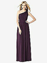 Front View Thumbnail - Aubergine Silver After Six Shimmer Bridesmaid Dress 6706LS