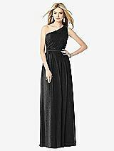 Front View Thumbnail - Black Silver After Six Shimmer Bridesmaid Dress 6706LS
