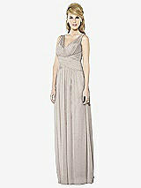 Front View Thumbnail - Taupe Silver After Six Shimmer Bridesmaid Dress 6711LS